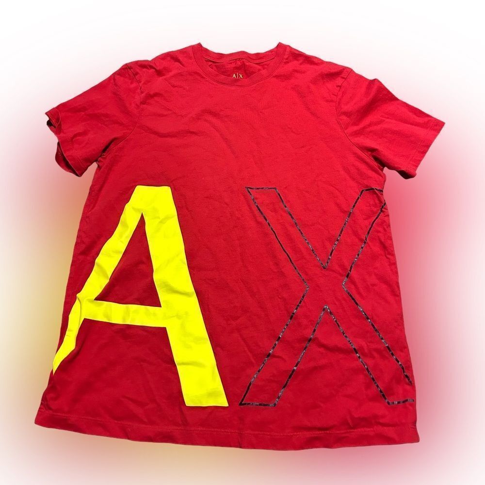 Armani Exchange A|X Red Graphic Logo T-Shirt Men’s Medium Slim Fit